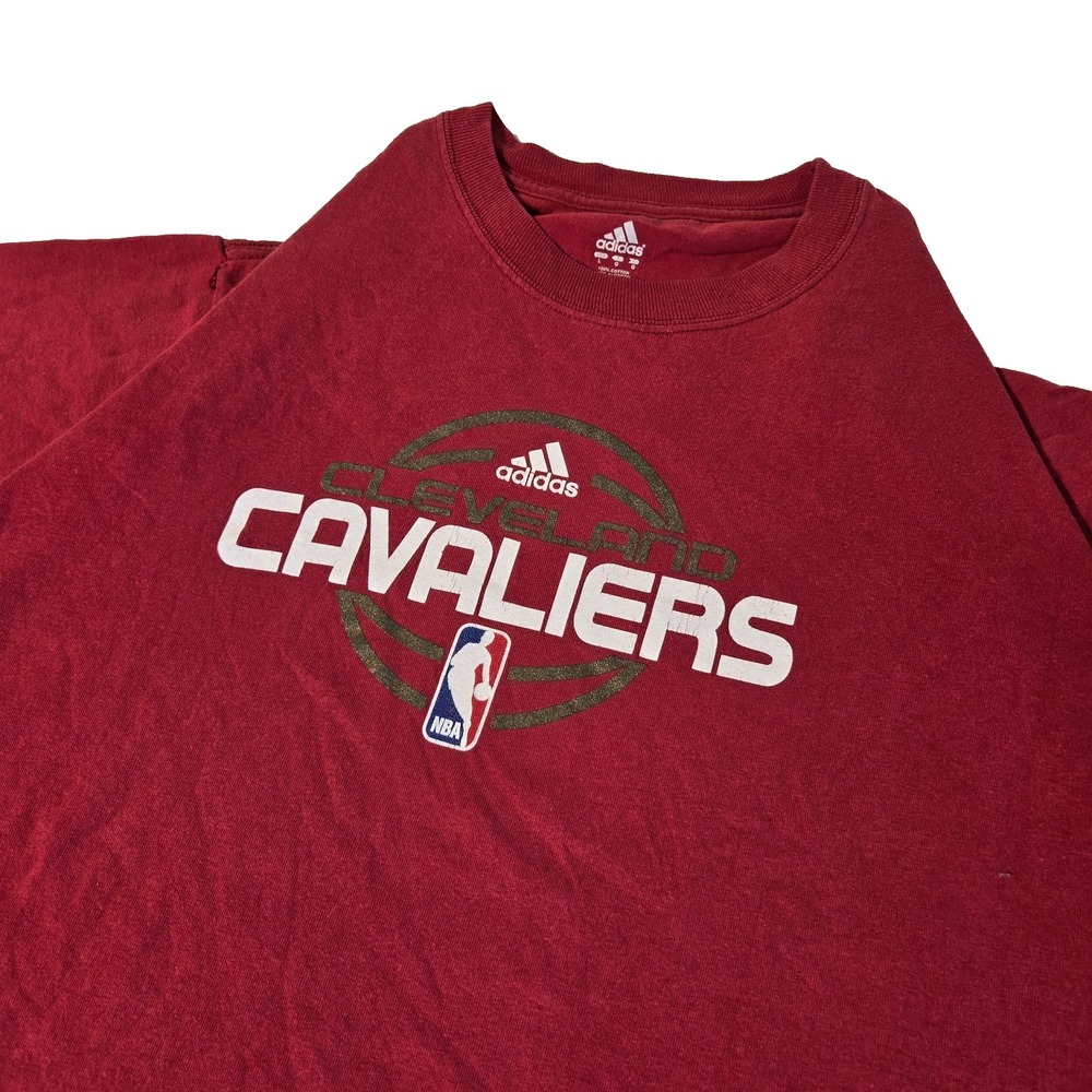 Cleveland Cavaliers Shirt Mens Large Red Adidas Short‎ Sleeve NBA Basketball